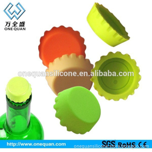 factory existing mold 2*1cm cute smile face food grade silicone bottle stopper with custom logo